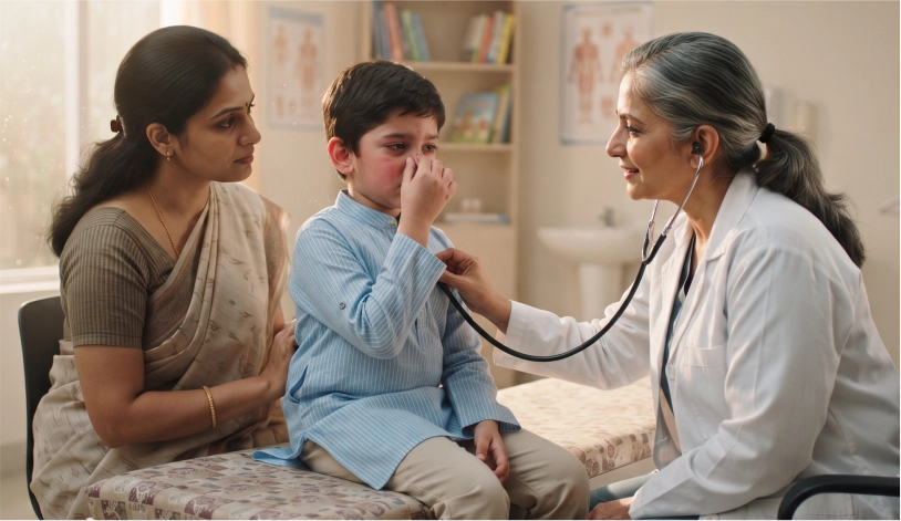 How can parents differentiate dust allergy from a cold? 